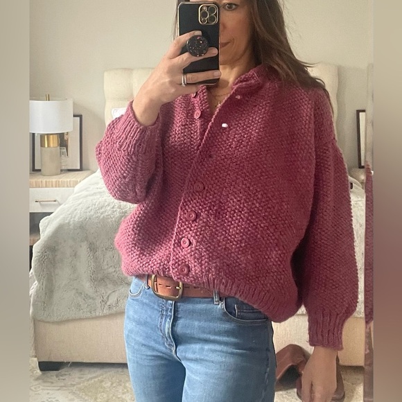 Hand Crafted Sweaters - Hand Knit Wool Cardigan Sweater